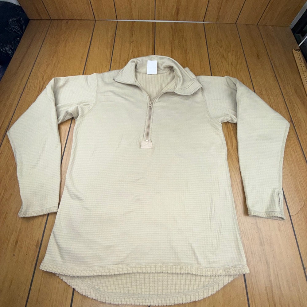 US Military Gen III Level 2‎ Grid Fleece Mid Weight Shirt Sand Tan Small Regular